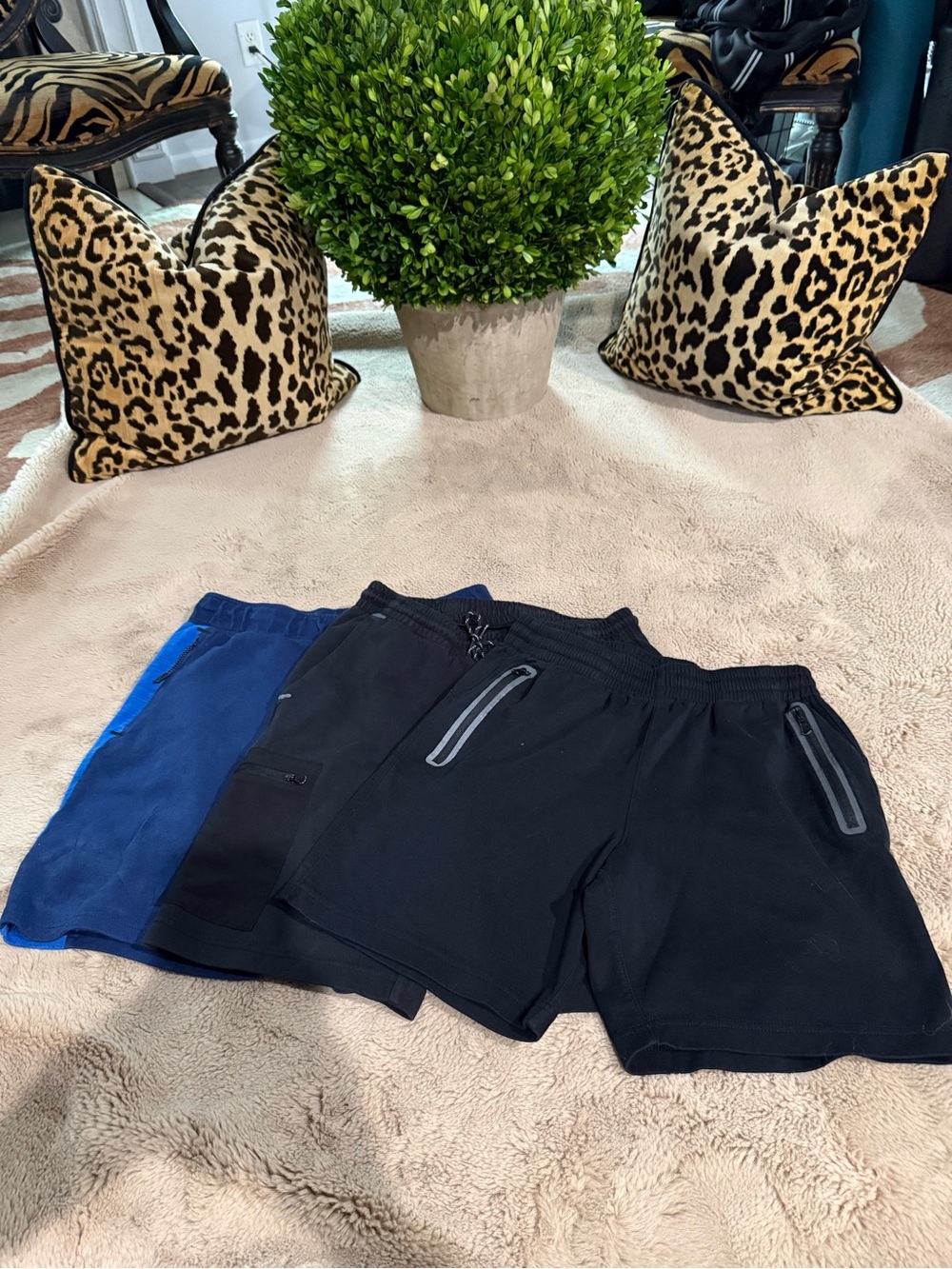BUNDLE OLD NAVY Men’s Athletic Shorts — Black and Blue Small and Med. Like new